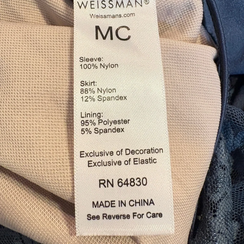 Weissman Blue Lace Puff Sleeve Balletcore Dance Costume Outfit Size MC - Picture 8 of 9